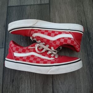 Vans Kids Red and White Checkered Sneakers